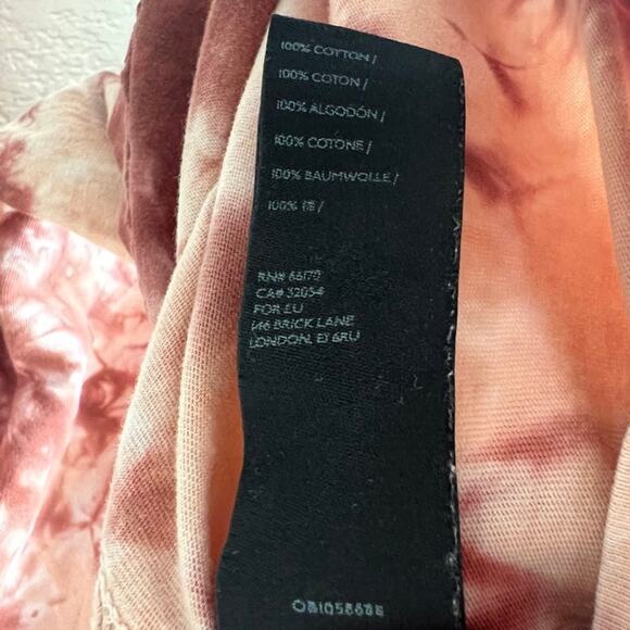 We the Free People Tie-Dye Long Sleeve Tee XS in Cabernet Combo Oversized - Picture 9 of 10